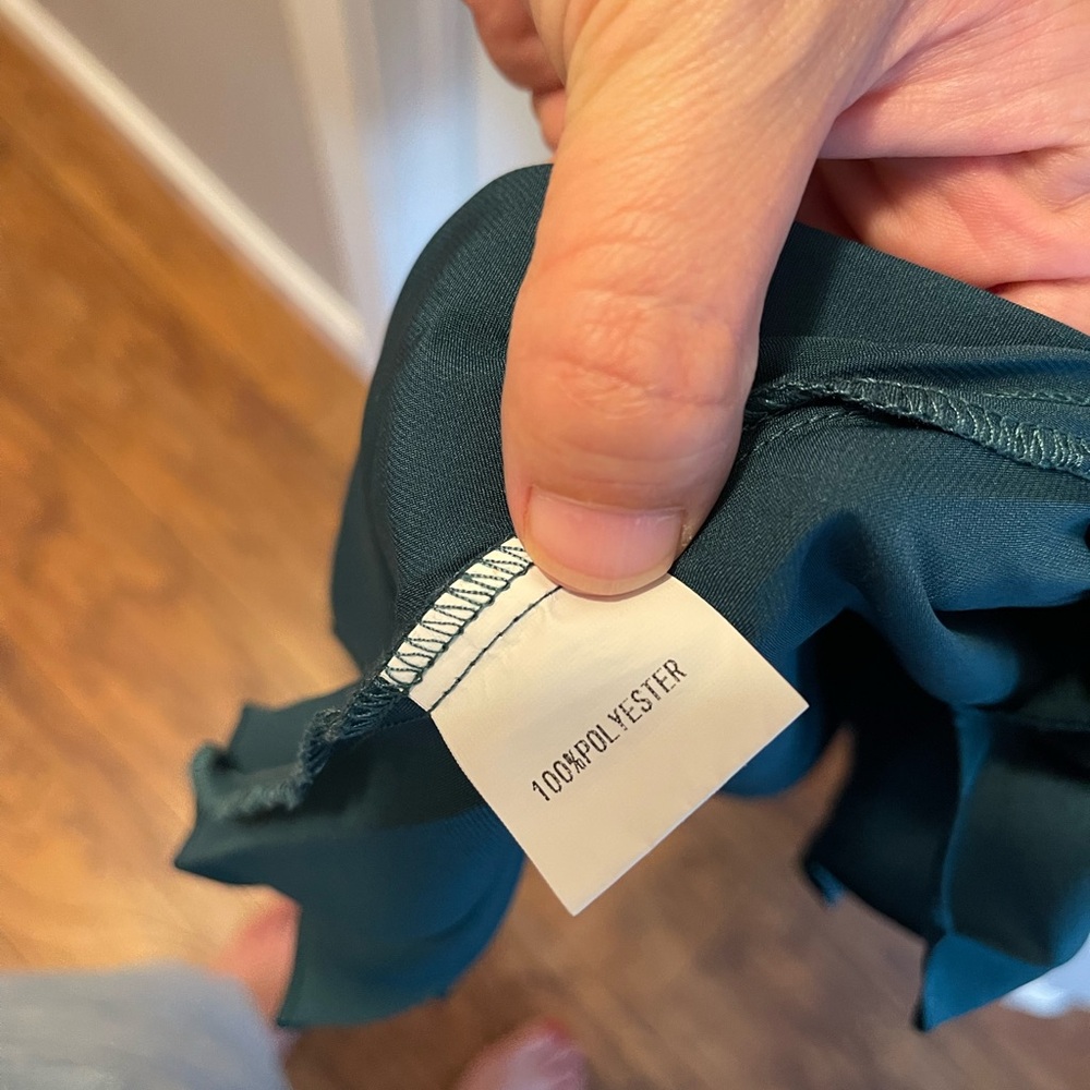 Pleated Spaghetti Strap Midi Dress in Teal - Picture 8 of 12